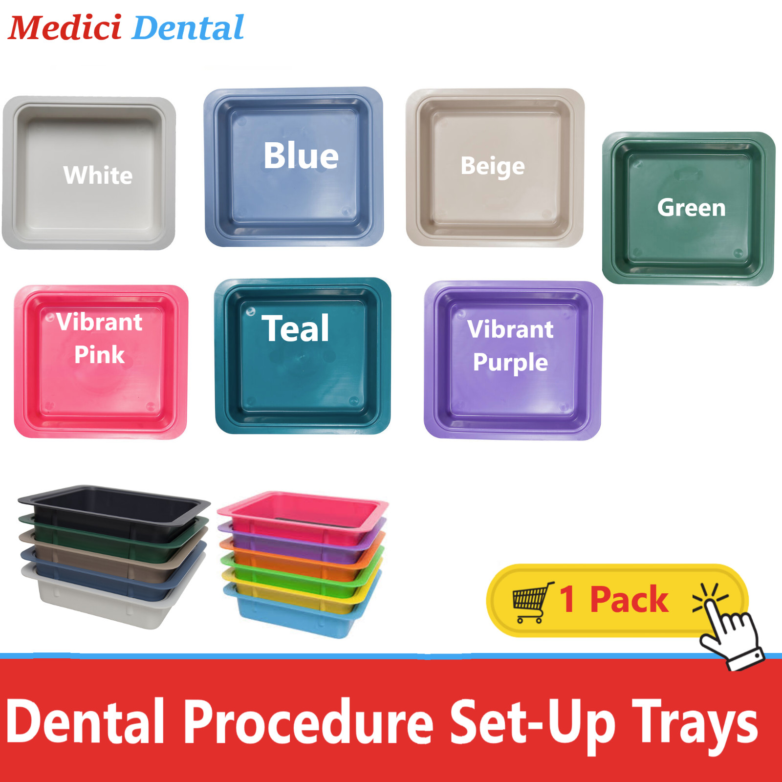Dental Procedure Tub, Safe-Loc Tall Tub Cover, Clear, Multi-Mod Tray Racks, Zirc