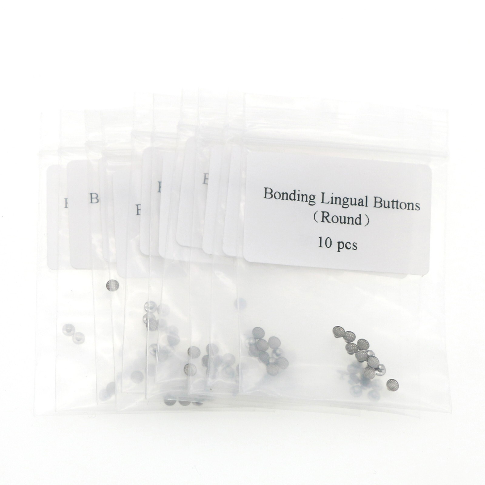 US 10 Packs Dental Orthodontic Lingual Buttons Bondable Round Base Ceramic/Metal