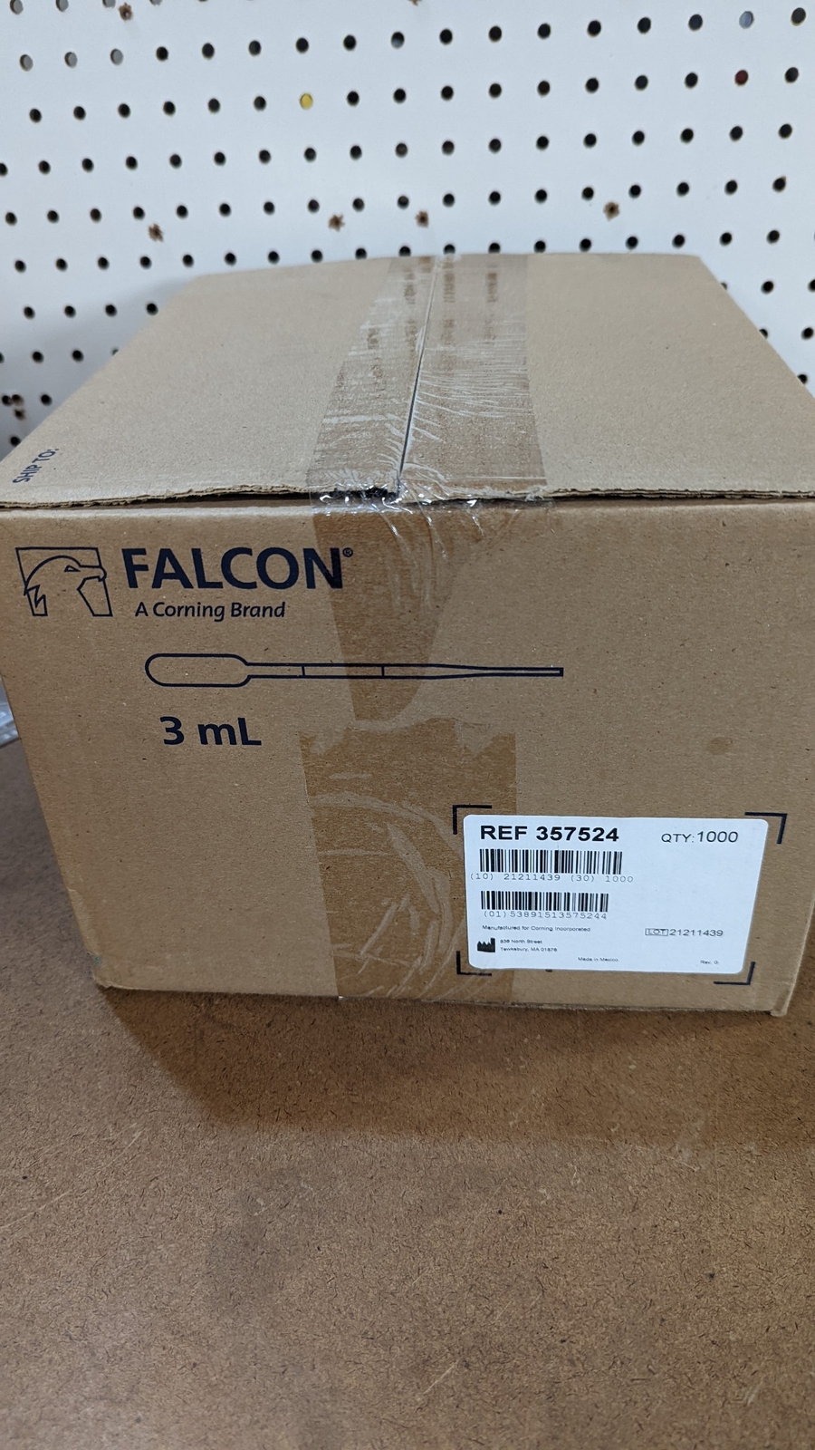Case of 1000 Corning Falcon 357524 3 ml Transfer Pipette 1 & 2 ml Graduations