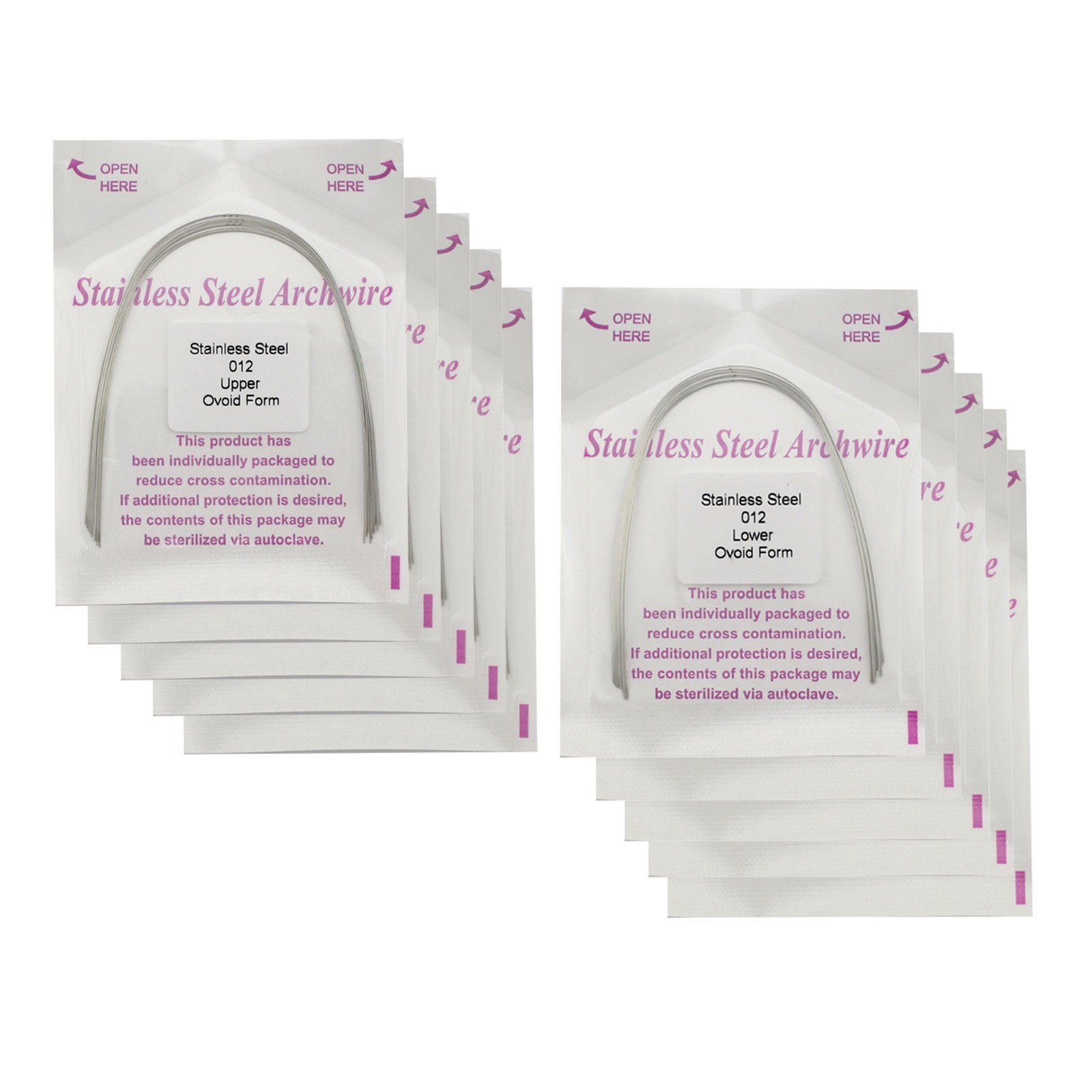 100pcs Dental Orthodontic Stainles Steel Arch Wire Round/Rectangular Ovoid Wires