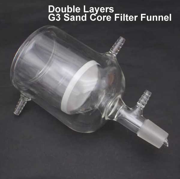 50ml-1000ml Double Layers Filter Funnels w/ Glass Porous Laboratory Supplies ca