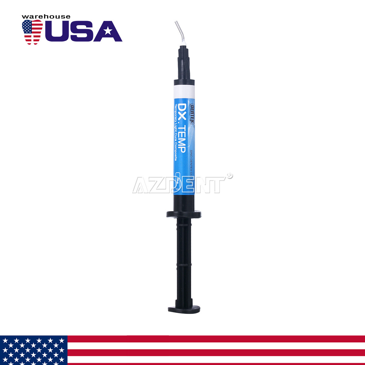 20pack Dentex DX.TEMP Dental Composite Resin 2.5g Temporary Flow Light Cure Blue
