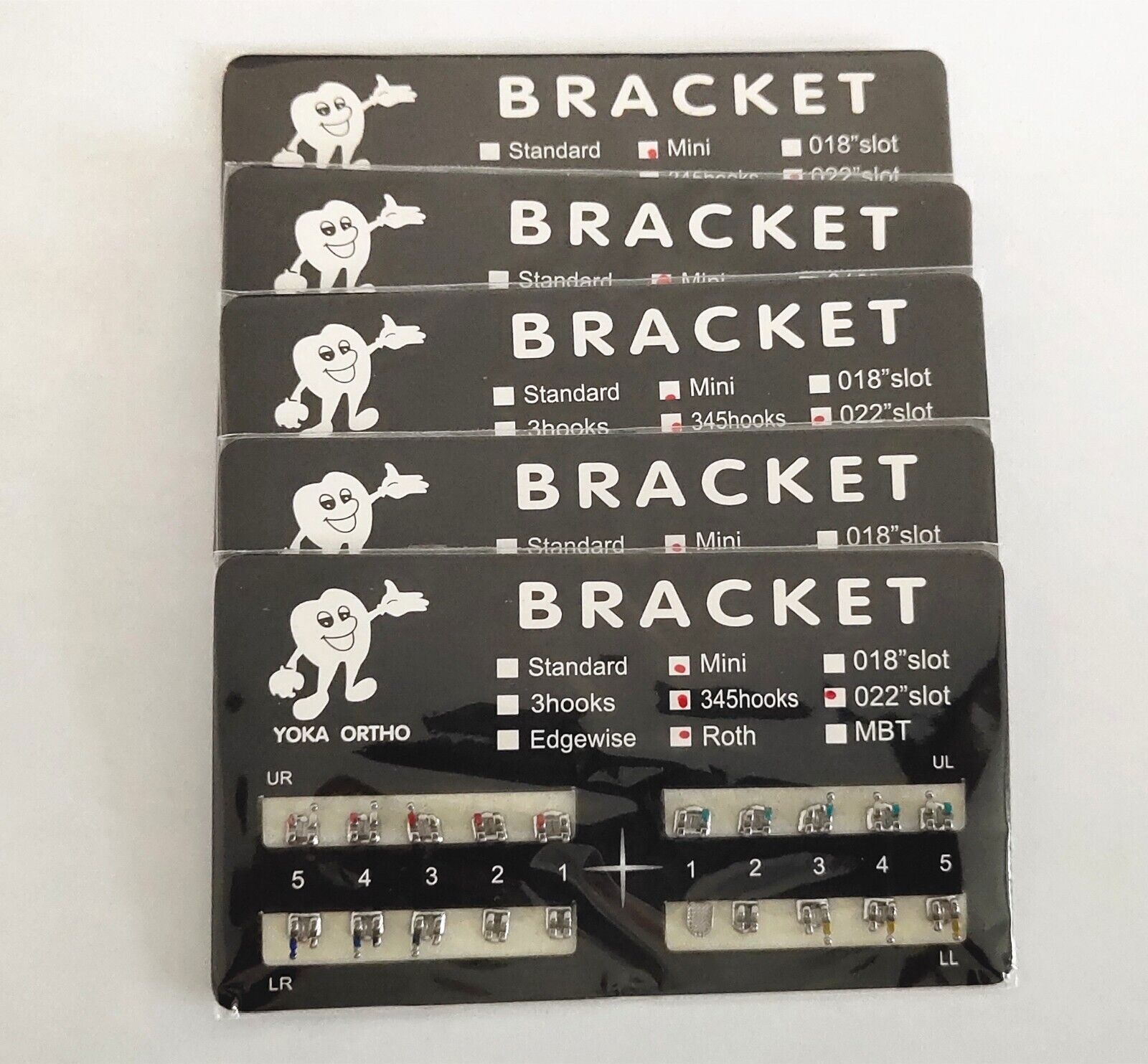 Metal Brackets Mini Roth 022 Slot 345 with hooks Dental Orthodontic Yoka Ortho