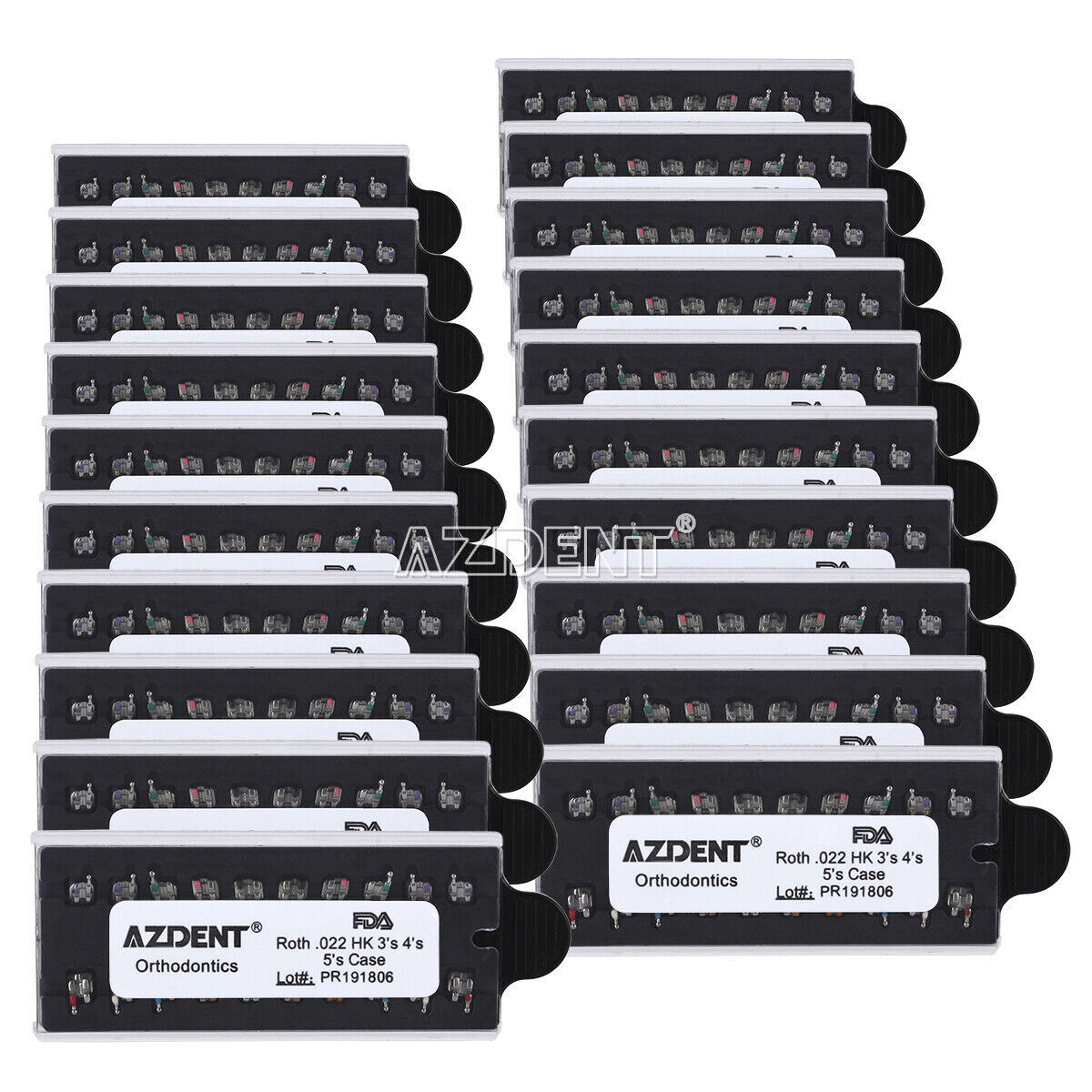 AZDENT Dental Orthodontic Monoblock MIM Bracket Braces Mini Roth/ MBT 018/ 022