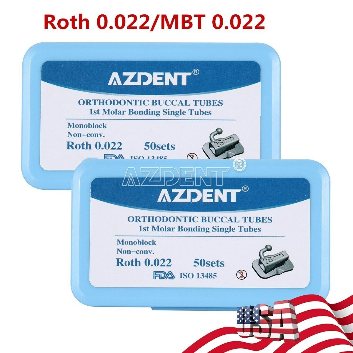 Tubo bucal único Bondable de ortodoncia dental Roth MBT 022 1er molar monobloque