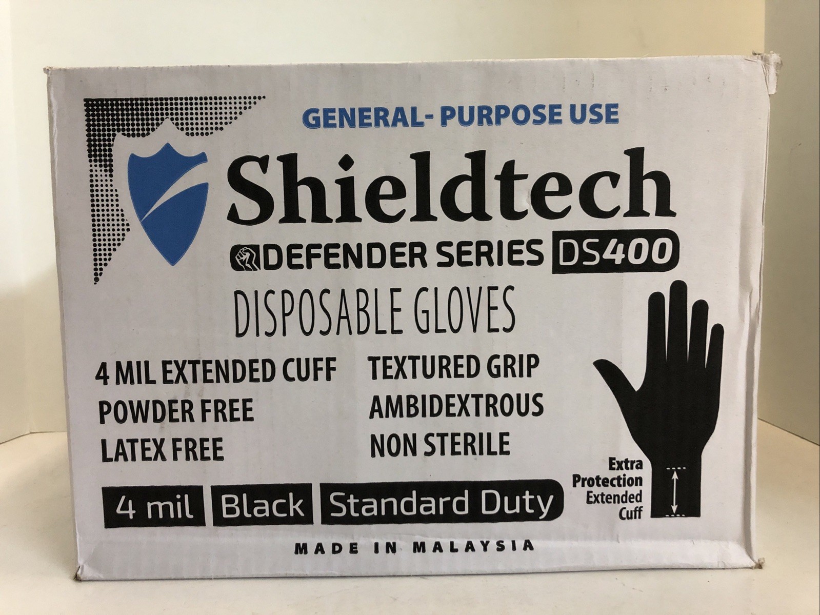 ShieldTech Defender Series Disposable Gloves (black) – DS400 / 1642-0933