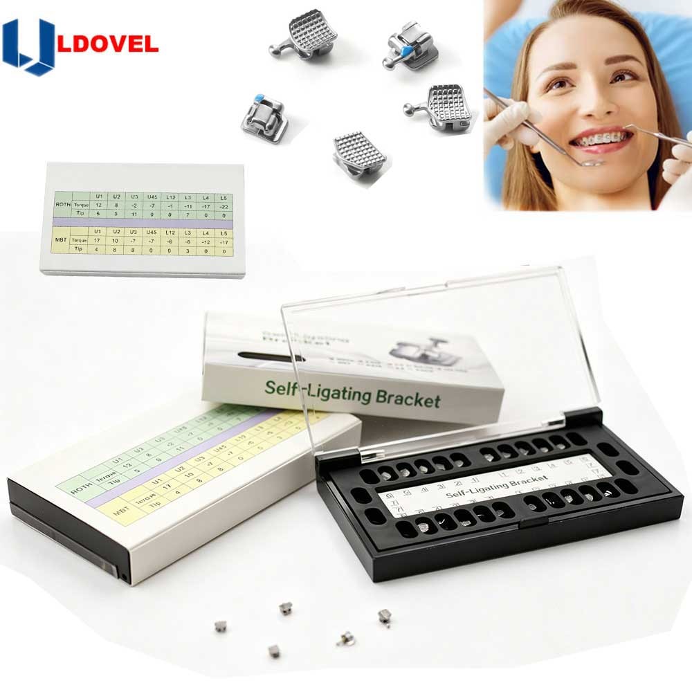 1 box /20pcs Dental Orthodontic Self Ligating Braces Bracket Roth.022 Hooks 345