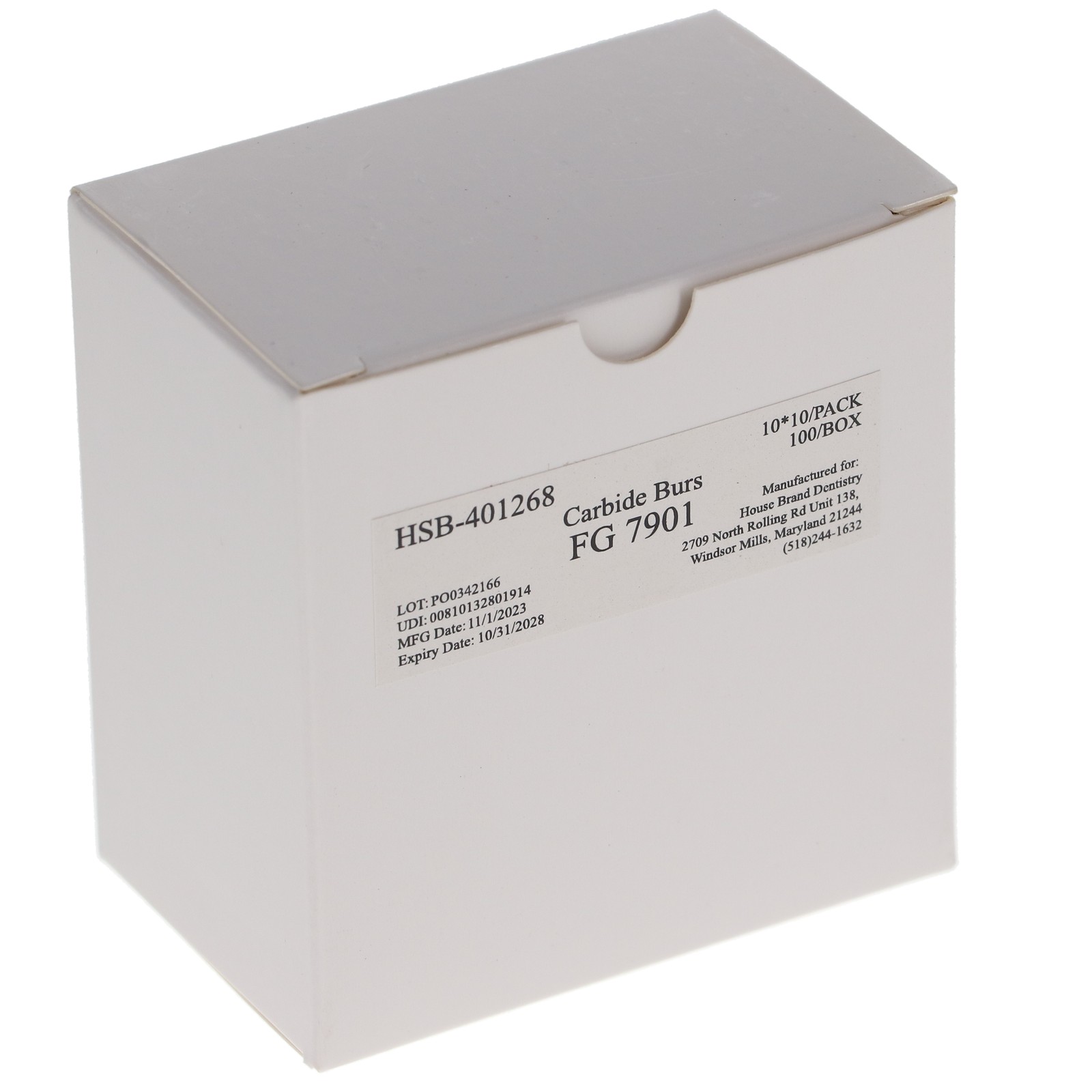 House Brand Dentistry FG #7901 12-Blade Needle Trimming Finishing Burs 100/Pk