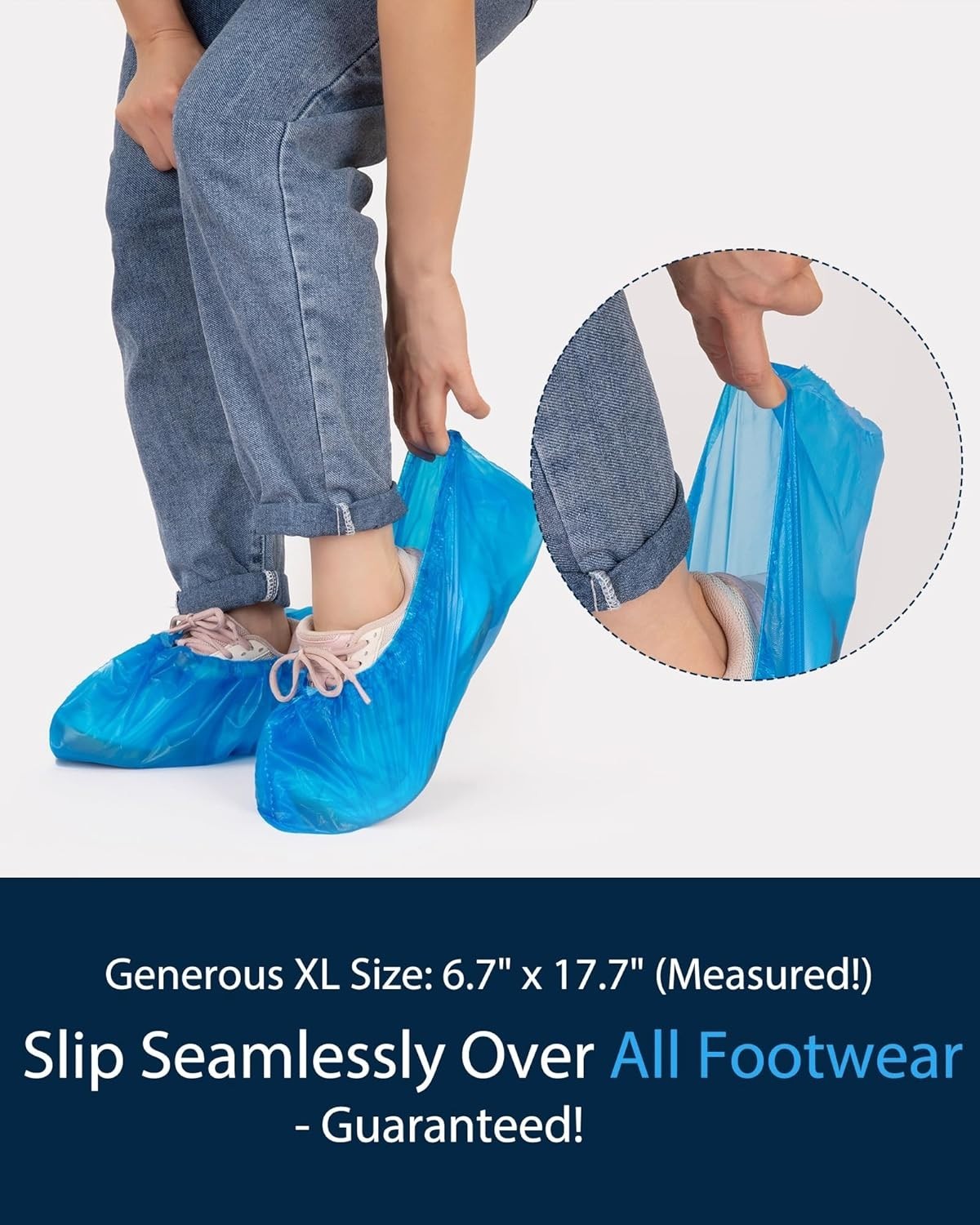 100 Pack Disposable Waterproof Shoe Covers – Hygienic Non-Slip Indoor Booties