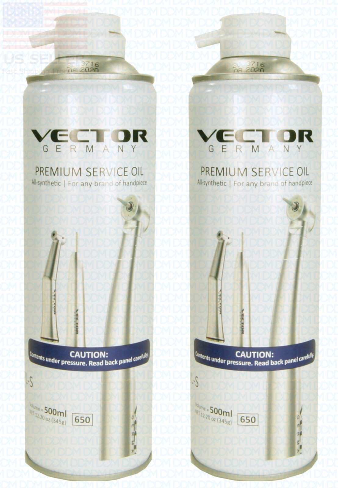 2 x Vector Premium Dental Handpiece Lubricant Spray All Synthetic Oil #VL-S