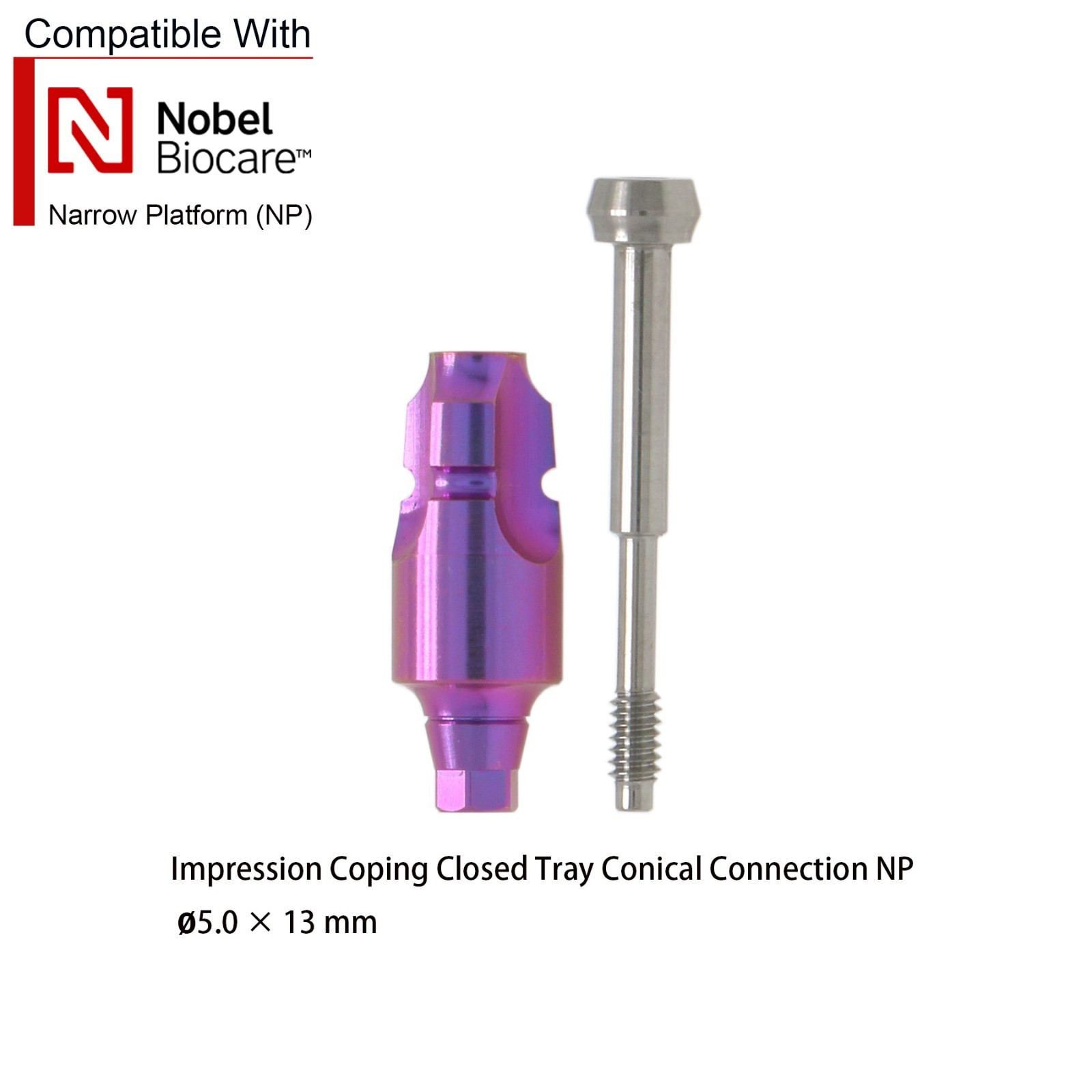 Nobel Biocare Impression Transfer Coping Open Close Tray for NP/RP Hex Platform