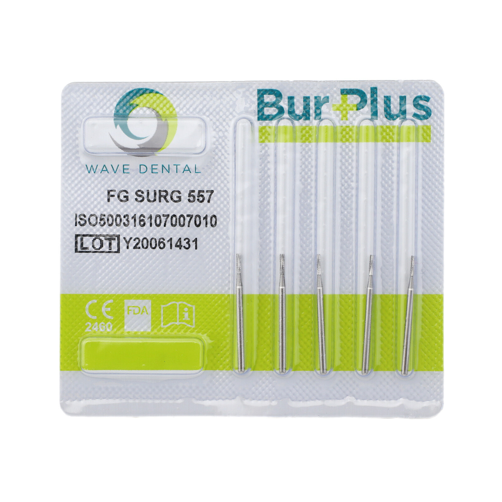 WAVE Dental Carbide Surgical Burs 557 558 FG Straight Fissure Crosscut Bur 25mm