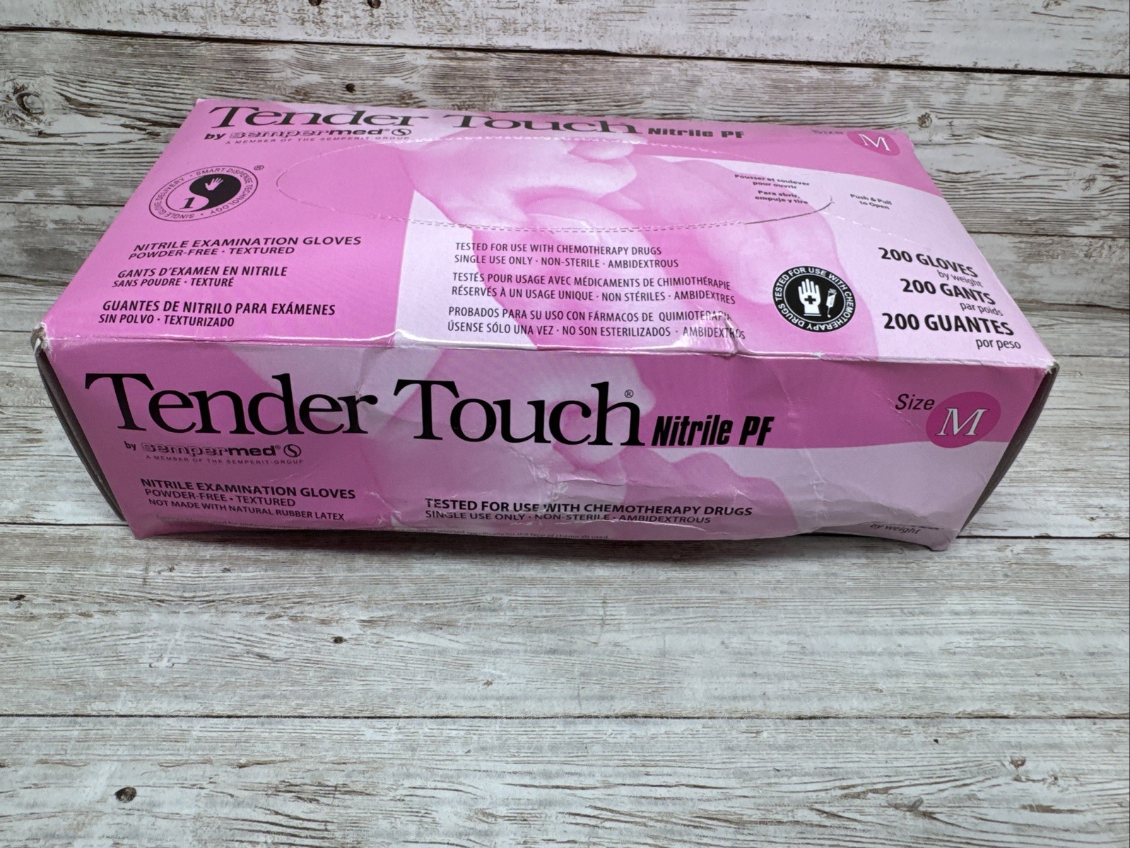 TenderTouch Nitrile Exam Gloves, Textured *4 DENTED Boxes* TTNF203, Size: Medium