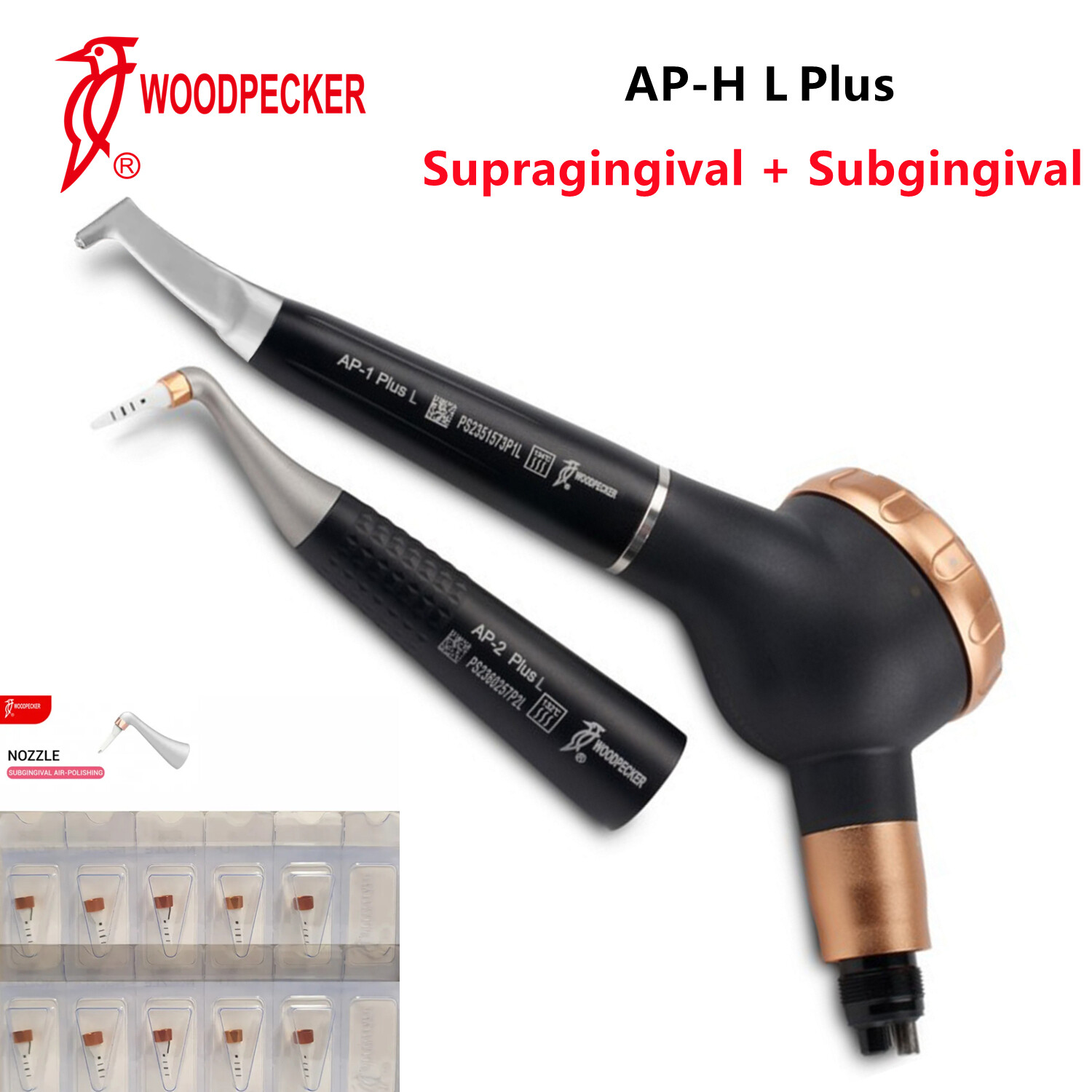 Woodpecker AP-H Plus L Dental Air Flow Prophy Polisher Sub/Supra Handpiece 4Hole