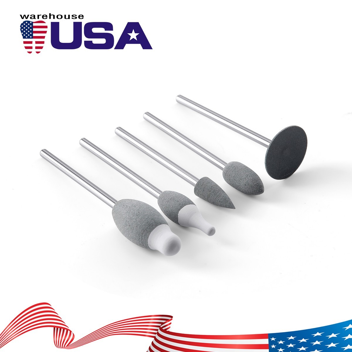 5pcs Dental Zirconia Silicone Polishing Morphology Wheel Trimming Kit HP2.35mm