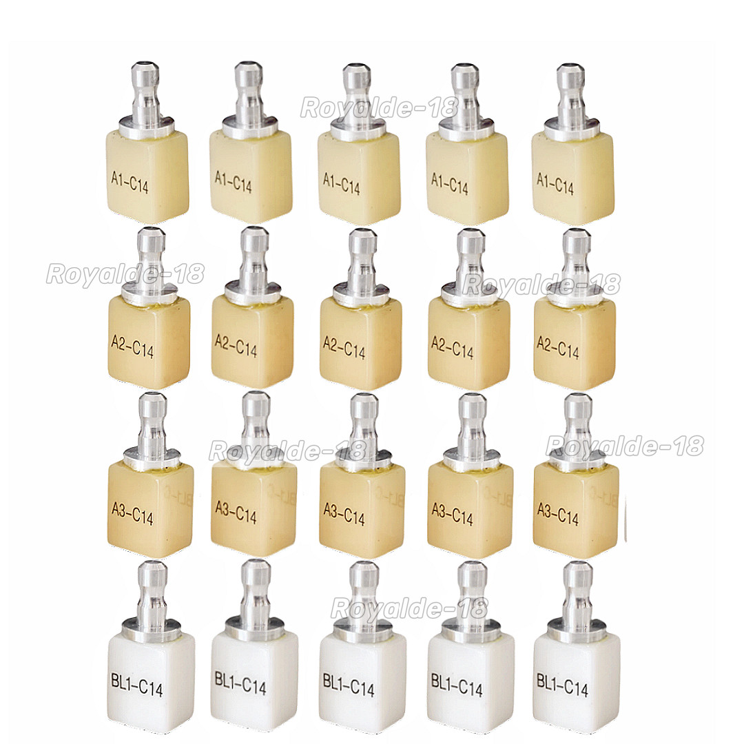 5pcs/Box Sirona MCXL Dental PMMA Blocks Disk C14 Block Cerec Bleached A1/2/3/BL1