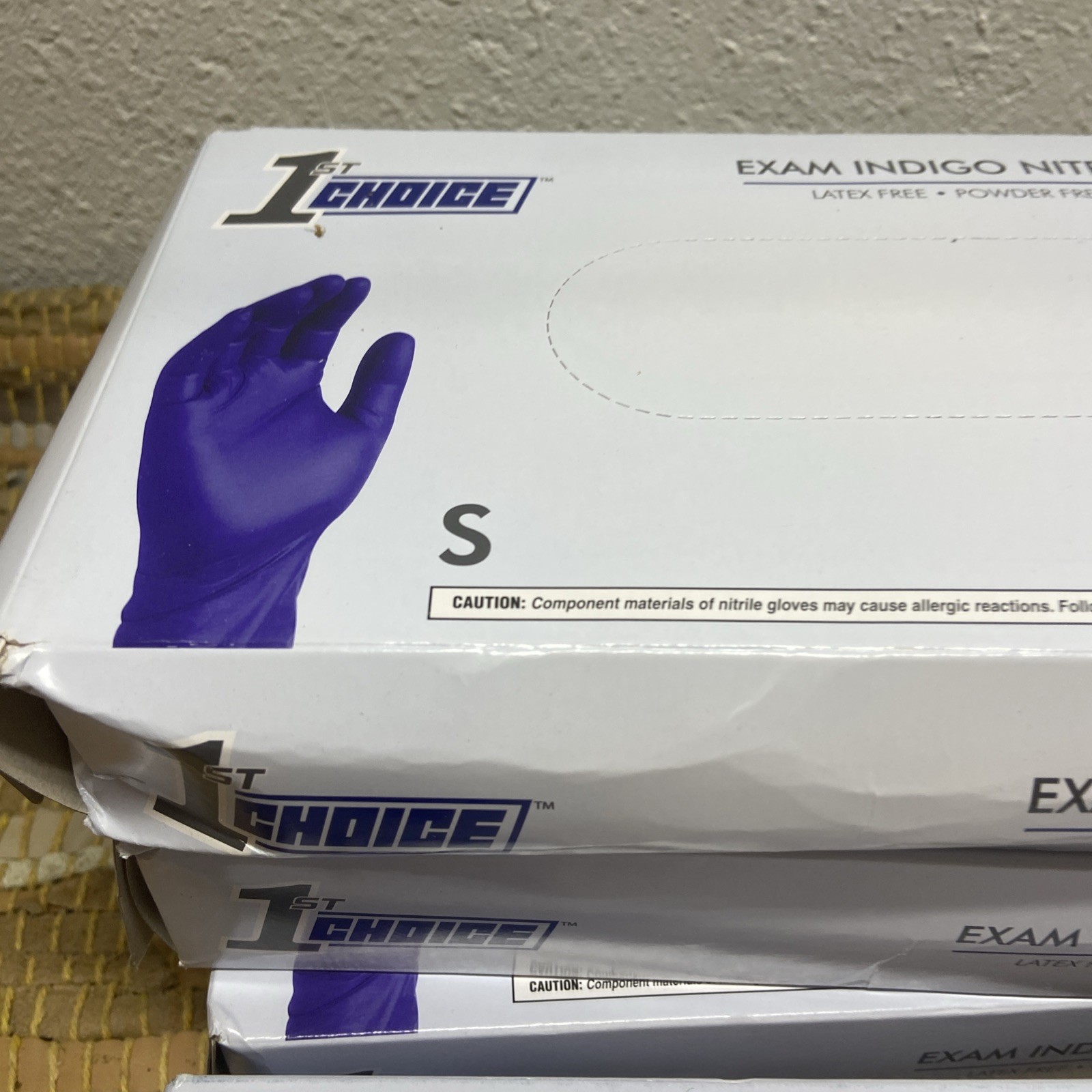 4x 1st Choice Indigo Nitrile Disposable Exam/Medical Gloves 3 Mil Latex-Free 100