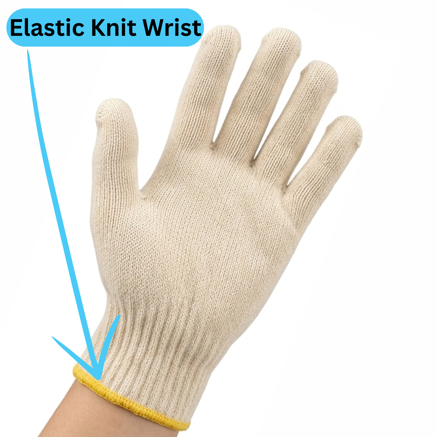 12-24 Tan String Knit Cotton Blended Safety Work Non-Disposable Gloves