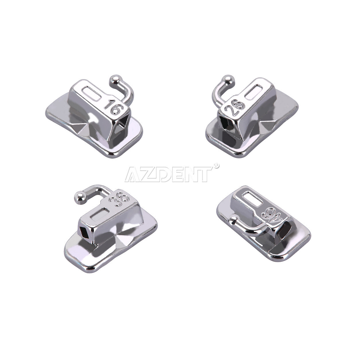 AZDENT Dental Orthodontic Brackets+Buccal Tubes Self Ligating MBT 0.022 345 Hook