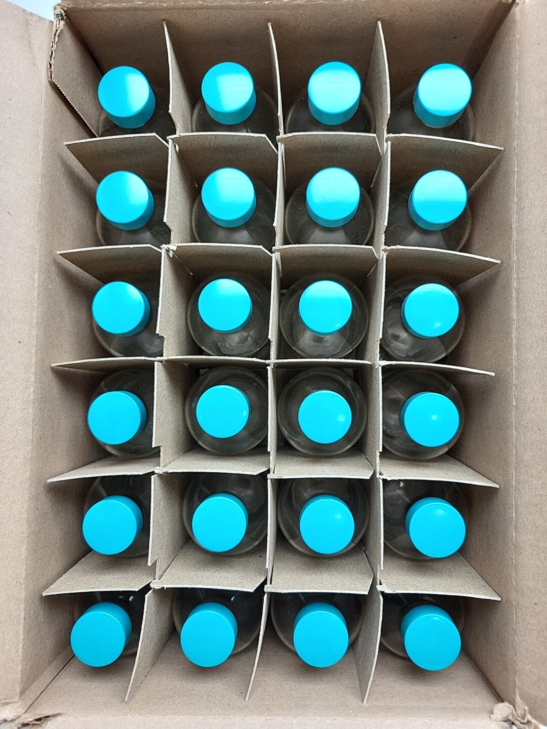 24 Pk Qorpak Glass Bottle & Cap 120mL / 4 fl oz Narrow Boston Round GLC-01123