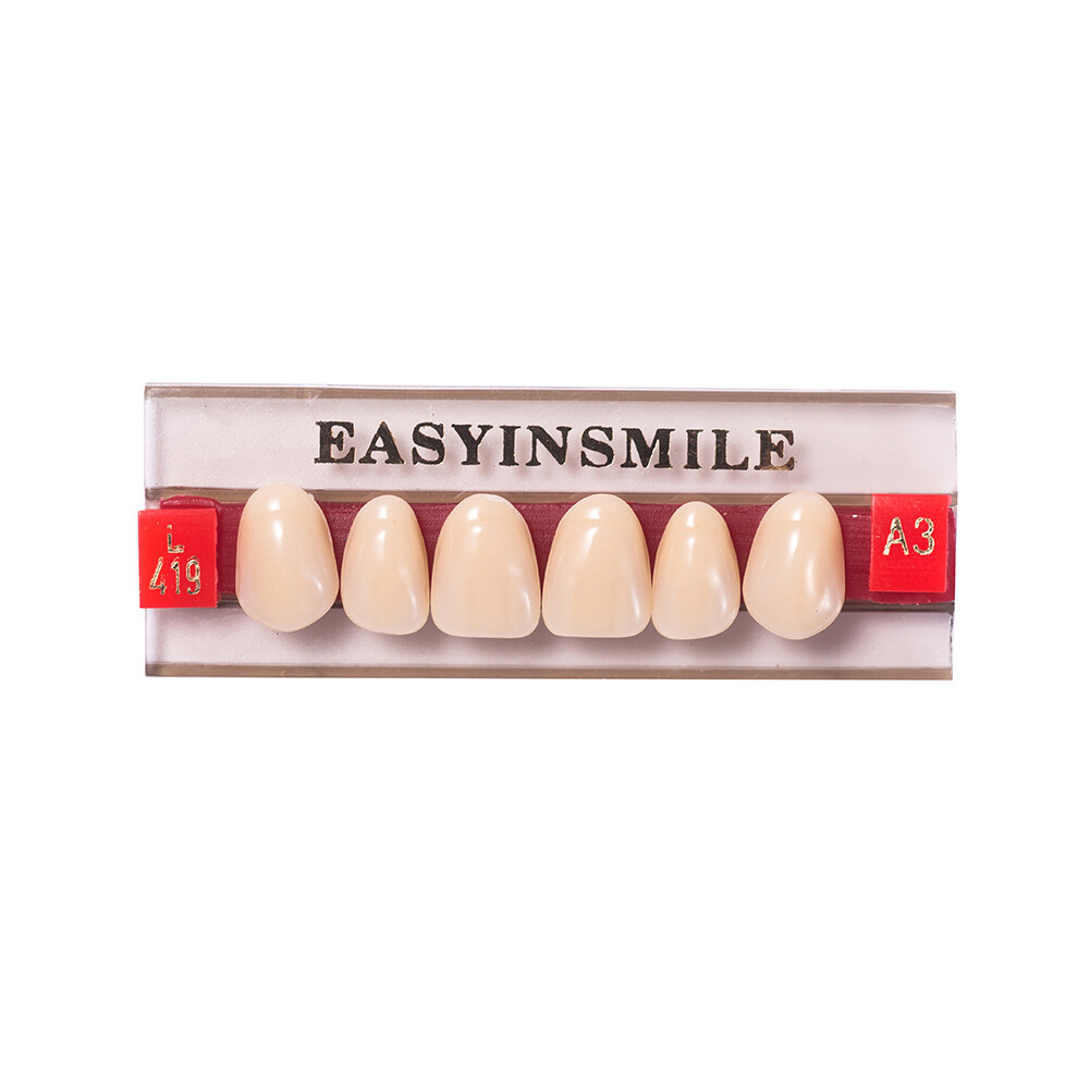 Dental Acrylic Resin Tooth Denture False Teeth Upper Anterior Lower 6Set*16Pc