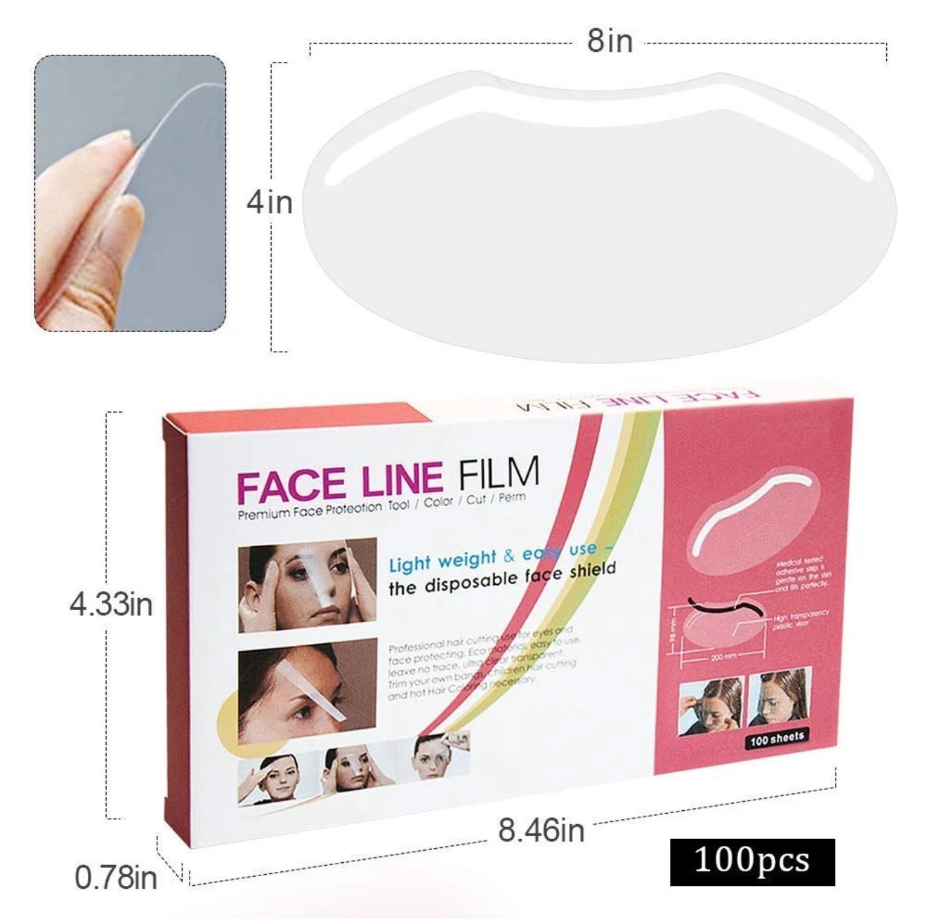 100 Disposable Face Shields – Perfect for Microblading & Eyelash Extension