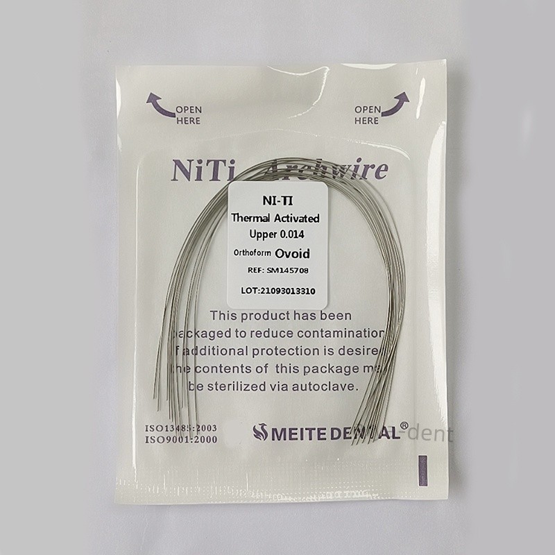 Dental Ortho Niti Ovoid Form Round Rectangular Arch Wire Thermal Activated Arcs