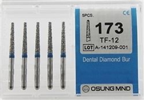 Osung Dental Diamond Burs Flat Shape for Multi-Use, 5 Pcs/Pk [173TF-12]