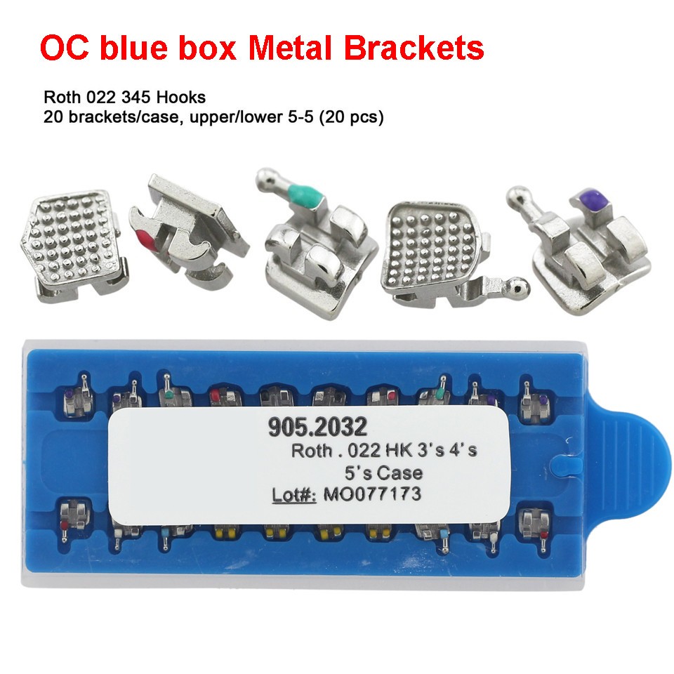 10 Kits MIM MINI Orthodontic Brackets Dental Metal MBT Roth 022 345 Hooks 5-5 OC