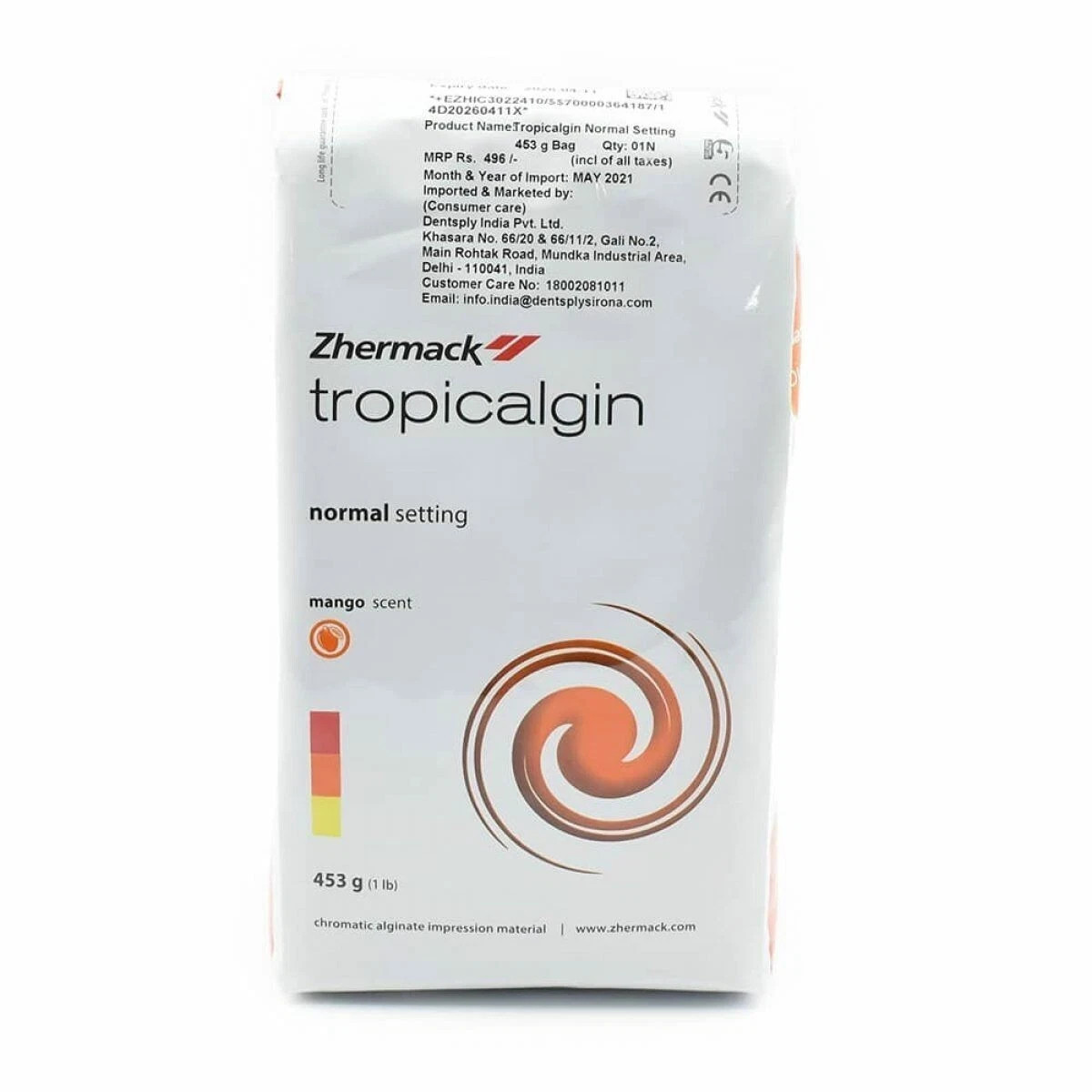 Zhermack Tropicalgin Dust Free Alginate Normal Setting 453 gm Pack Dental