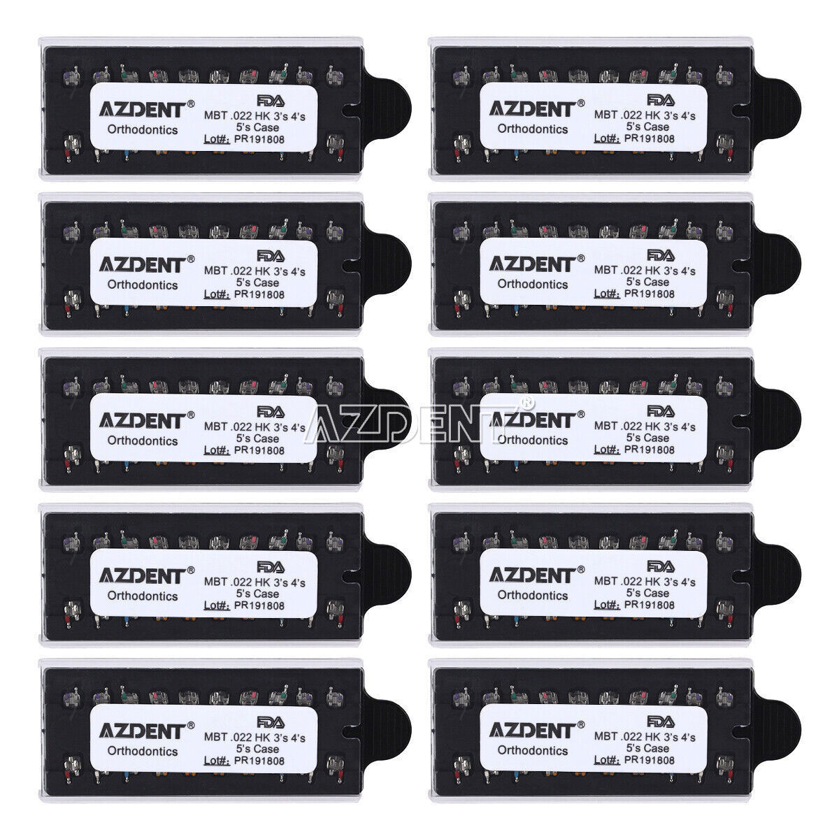 AZDENT Dental Orthodontic Monoblock MIM Bracket Braces Mini Roth/ MBT 018/ 022