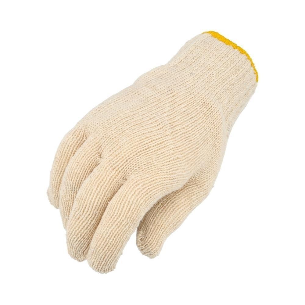 12-24 Tan String Knit Cotton Blended Safety Work Non-Disposable Gloves