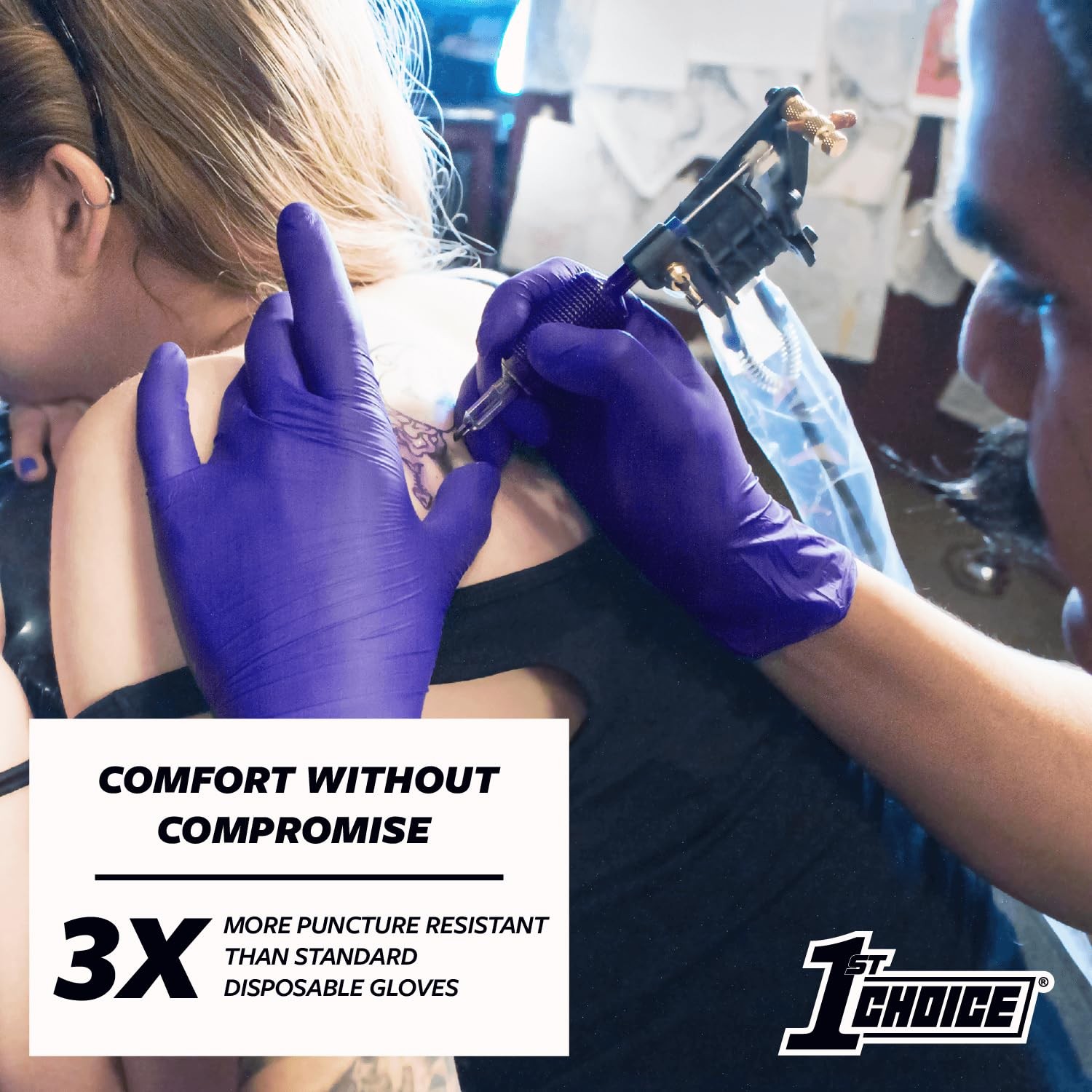1st Choice 3 Mil Indigo Nitrile Exam Gloves Latex Free, Disposable Medical