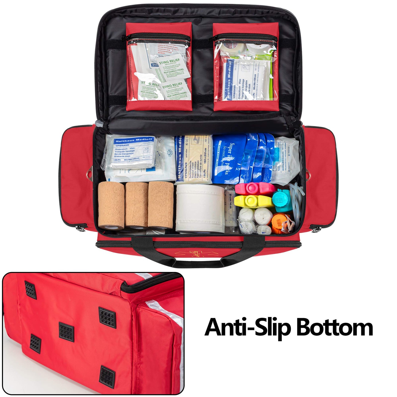 Trunab Emergency Responder Trauma Bag Empty, 1 Count (Pack of 1), Red