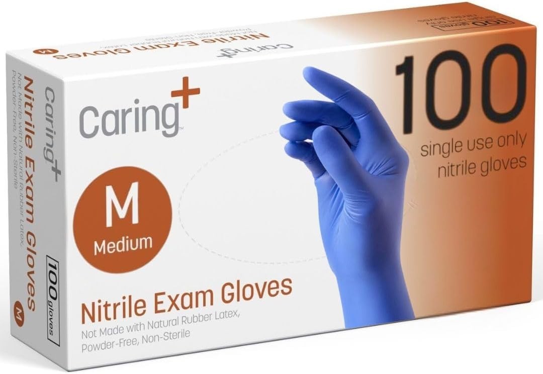100-Count Nitrile Exam Gloves – Powder-Free, Waterproof, Ambidextrous Protection