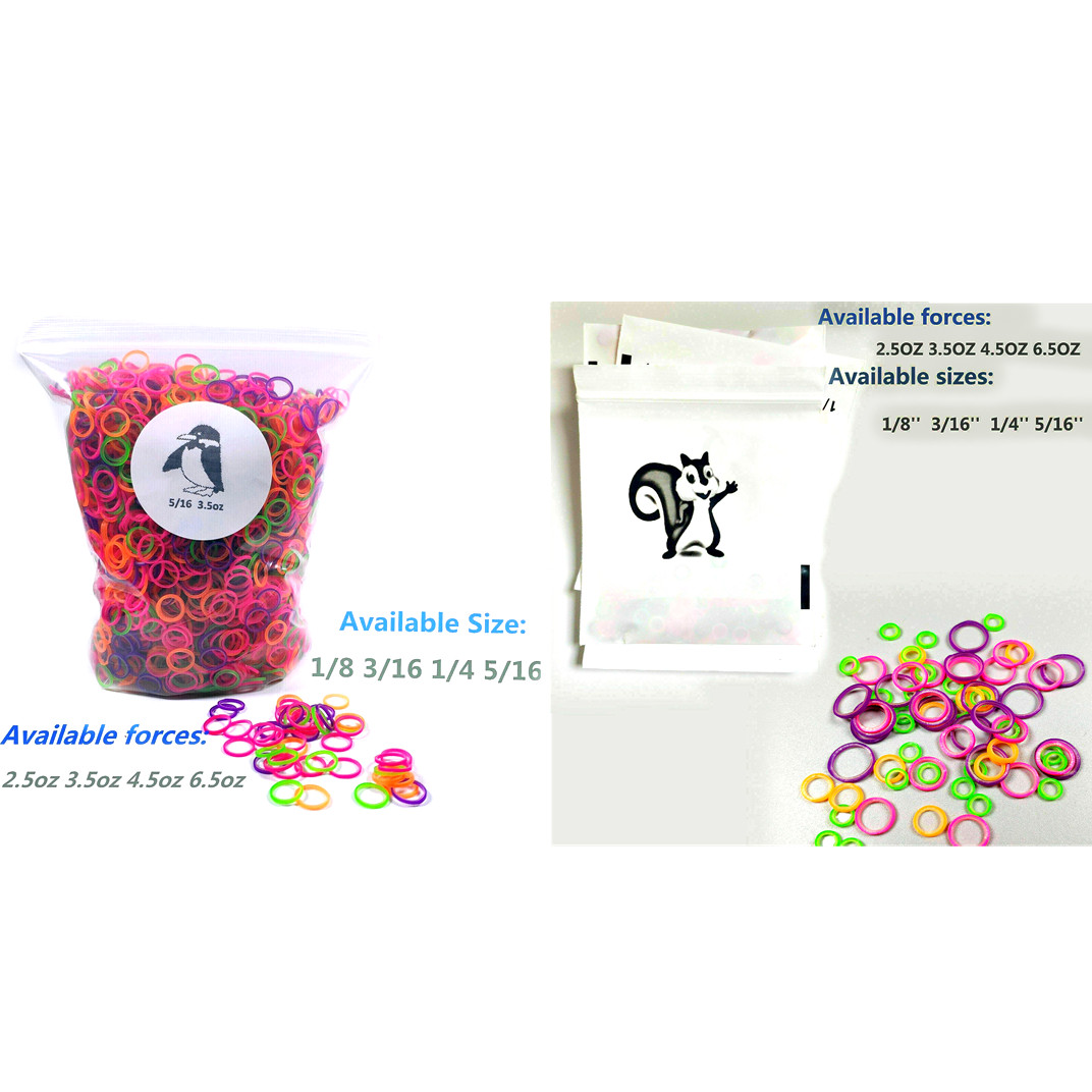 Dental Orthodontic Elastic Rubber Band Ties Colorful 2.5/3.5/4.5/6.5OZ 100/5000X