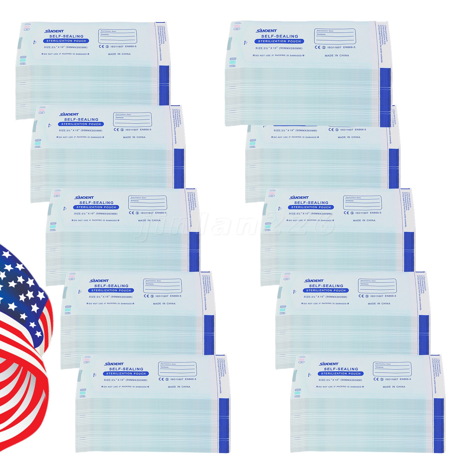 200-2000(1-10 boxes) Self Seal Sterilization Pouches,3.5″x10″,Dental Tattoo ns