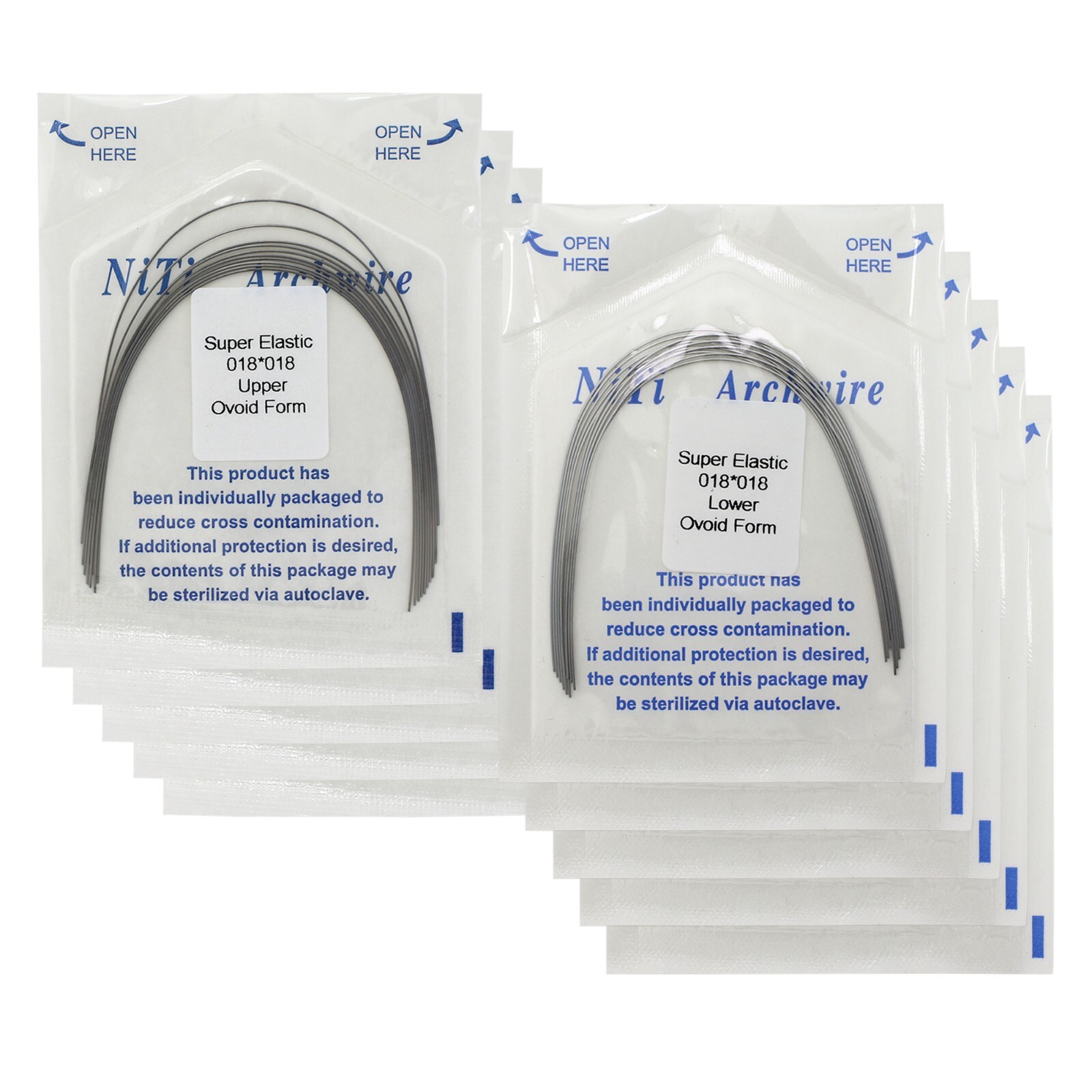 US 100PCS Orthodontic Niti Arch Wire Super Elactic Ovoid Form Round Rectangular