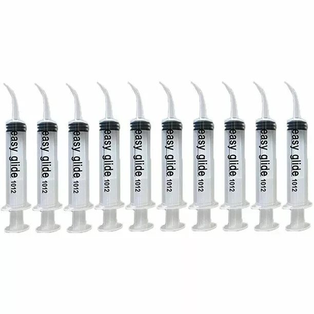 12-600 Syringes, GPS Dental Irrigation Syringes 12cc with Measurement Curved Tip