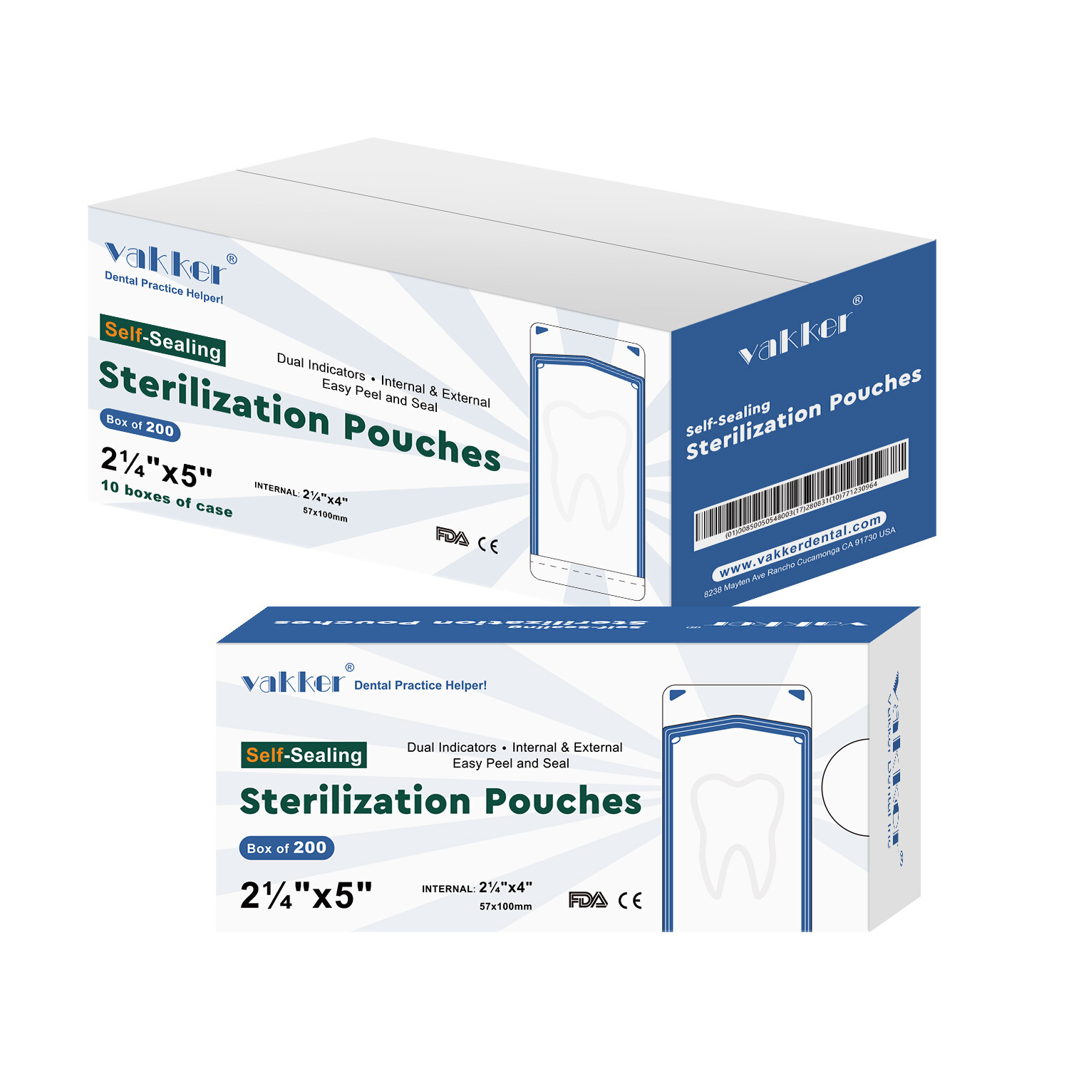 4000pcs 2.25″ x 5″ Self Sealing Dental Sterilization Pouches, Sterilizer Bag