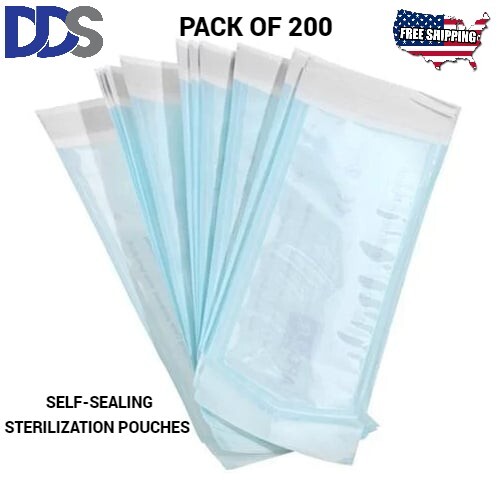 Self-Sealing Sterilization Pouch (7-1/2″ x 13) – PACK OF 200 (FAST SHIPPING)