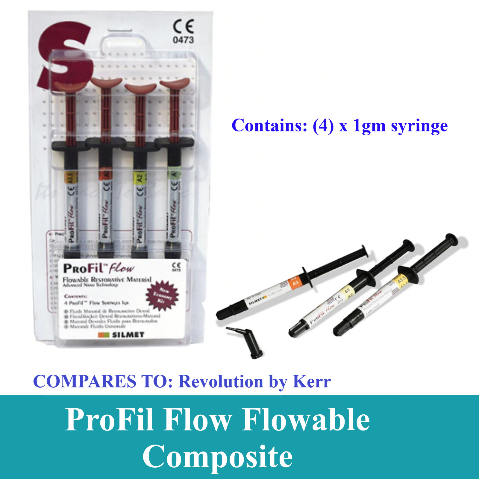 Dental ProFil Flow Flowable Micro-Hybrid Composite 4/pk Visible-light activated