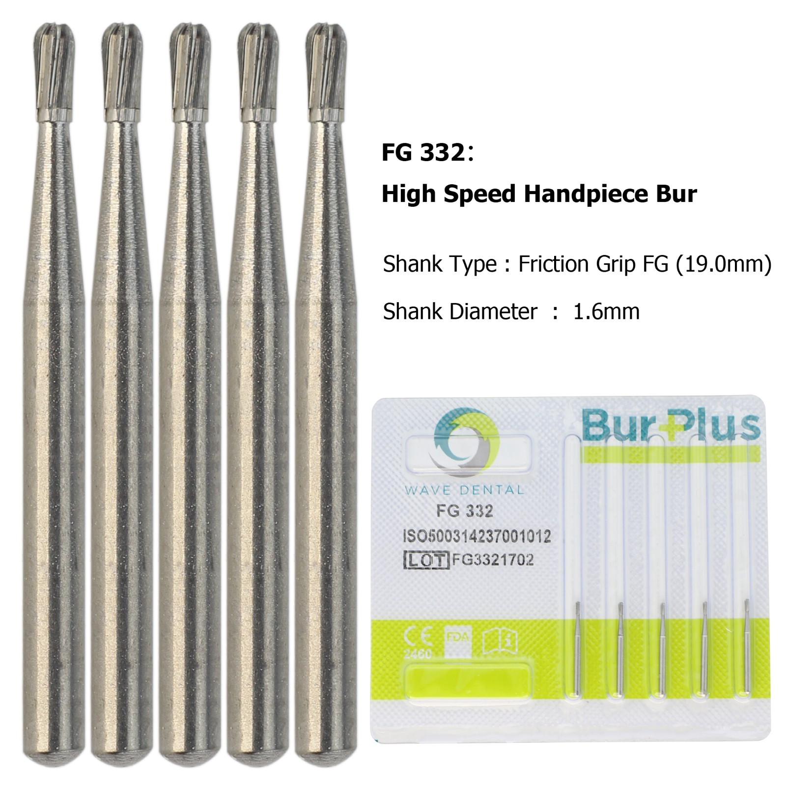 Wave Dental Carbide Bur FG 330 245 557 Pear Diamond Bur 830/008 010 High Speed