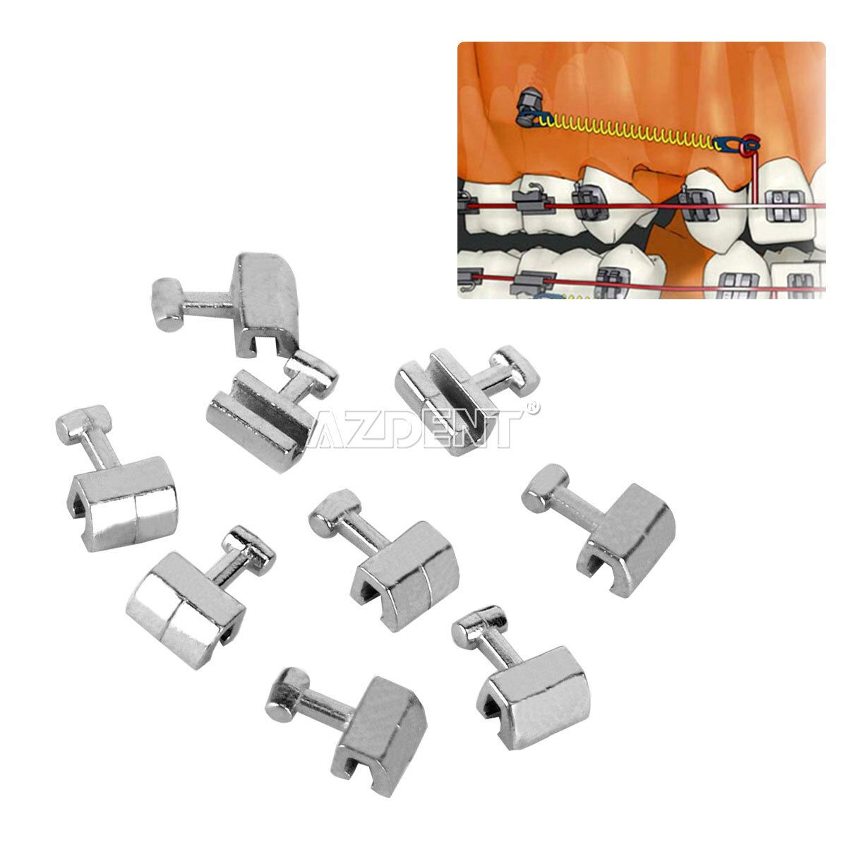 10pcs/pack Dental Orthodontic Crimpable Hooks Short/Long/Stop/Left/Right/Cross