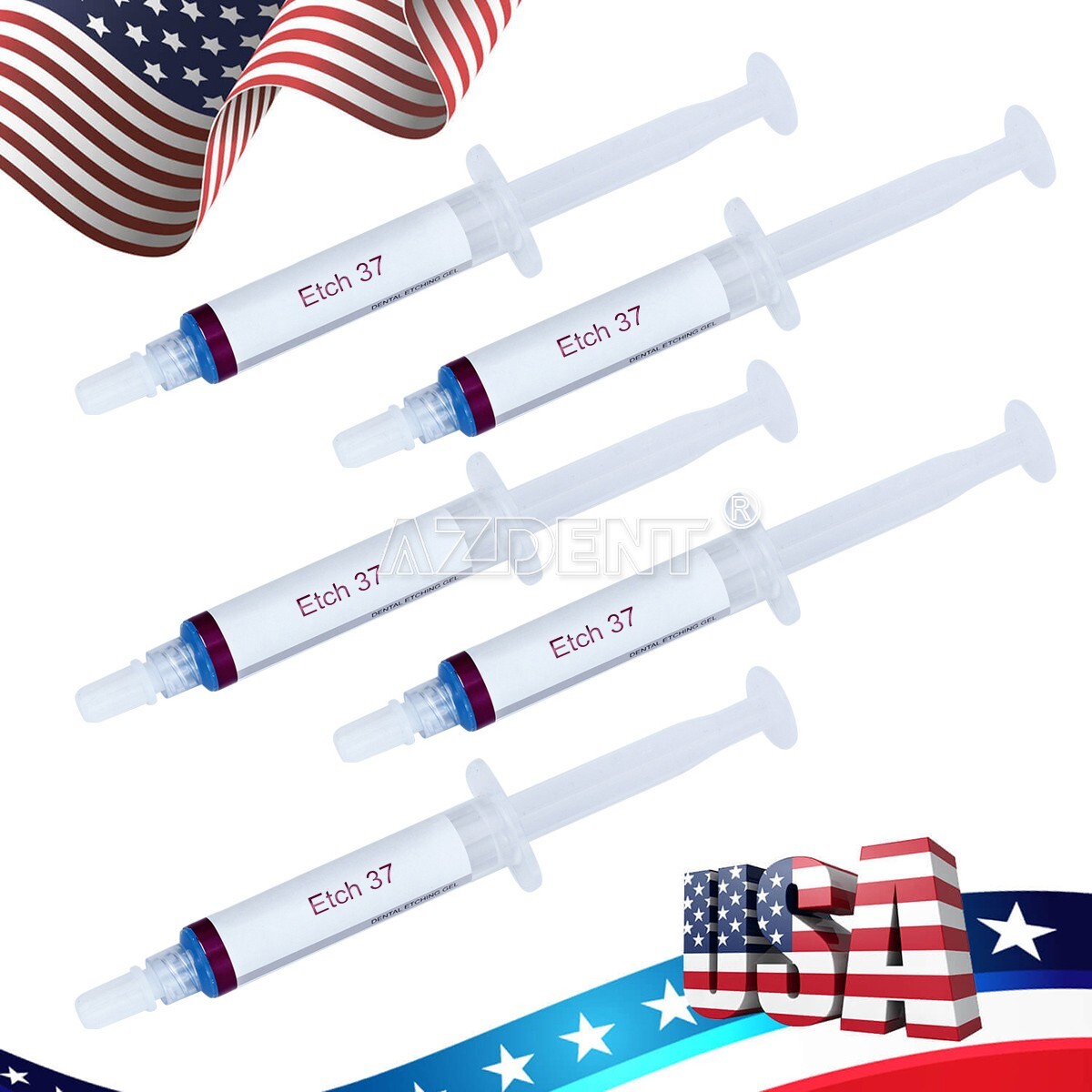 Dental Etchant Gel 37% Bonding Acid Etching Silica Gel Enamel Dentin 5ml +5 tips