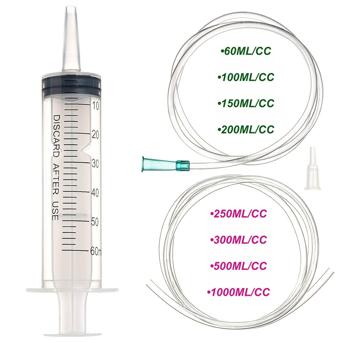 syringes without needles large syringe feeding tube 60-100-200-250-1000ML/CC Oil