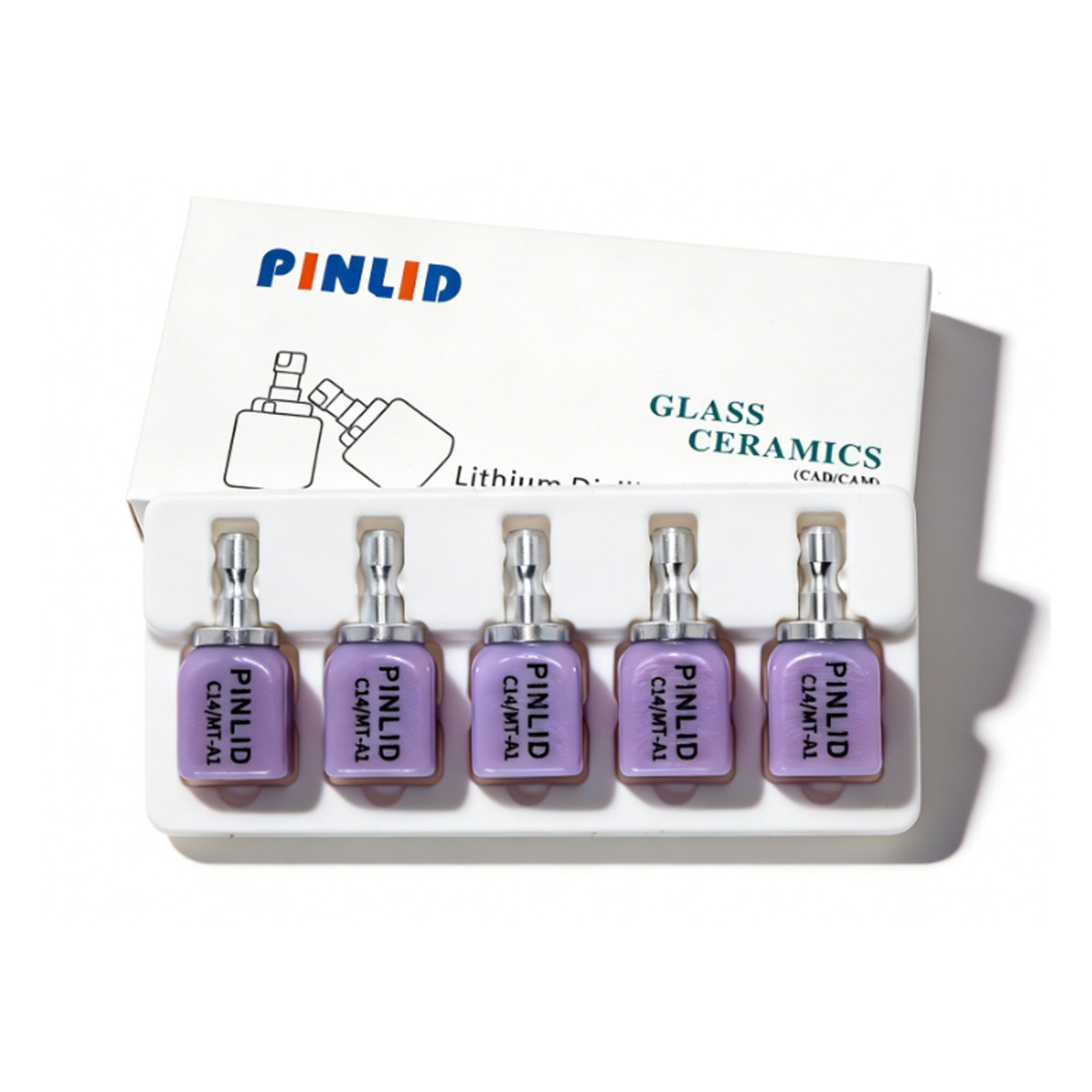 Dental Lithium Disilicate C14 Glass Ceramic CAD Blocks MT Moderate Ranslucency