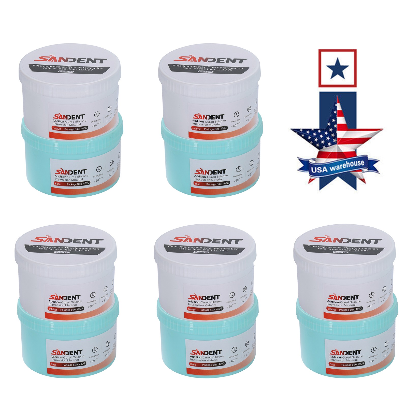 1-10 Sets Dental Putty Fast Set PVS VPS Impression Material 2 x 400 ml SA
