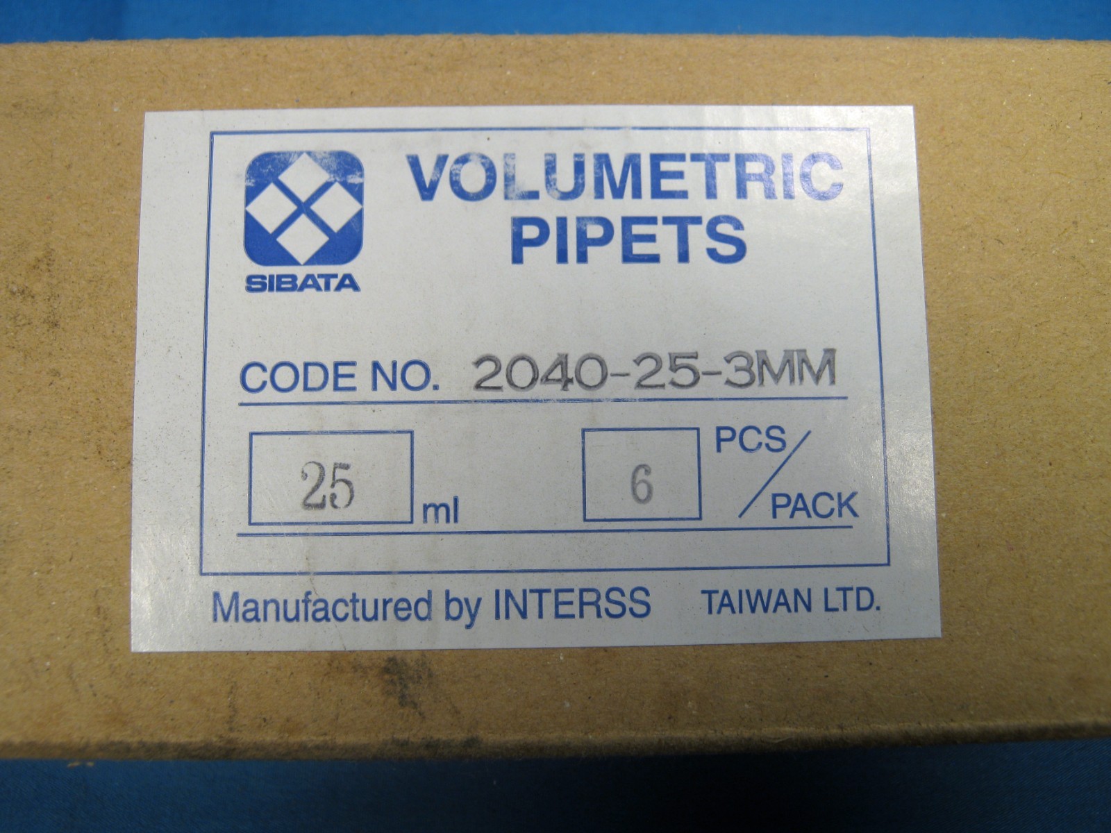 SIBATA 25 ML PIPETS CLASS “B” X6 NEW OLD STOCK FREE SHIPPING
