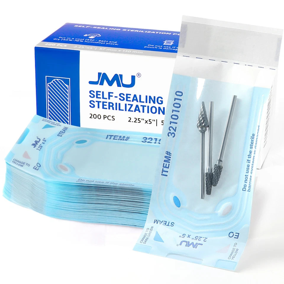 10 Boxes of JMU 200Pcs/Box Dental Self-Sealing Sterilization Pouches 2.25″ x 5″